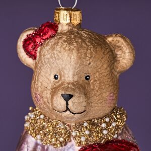 Елочная игрушка Медвежонок Тедди с Подарком - Harrods Bears 14 см в подарочной коробке, стекло Winter Deco фото 9