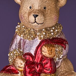 Елочная игрушка Медвежонок Тедди с Подарком - Harrods Bears 14 см в подарочной коробке, стекло Winter Deco фото 11