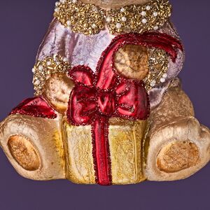 Елочная игрушка Медвежонок Тедди с Подарком - Harrods Bears 14 см в подарочной коробке, стекло Winter Deco фото 12