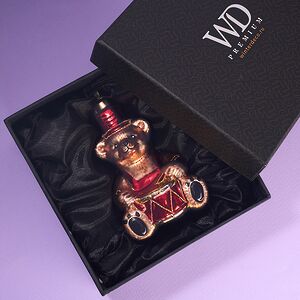 Елочная игрушка Мишка Балу с Барабаном - Harrods Bears 16 см в подарочной коробке, стекло Winter Deco фото 3