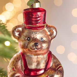 Елочная игрушка Мишка Балу с Барабаном - Harrods Bears 16 см в подарочной коробке, стекло Winter Deco фото 2