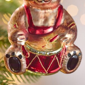 Елочная игрушка Мишка Балу с Барабаном - Harrods Bears 16 см в подарочной коробке, стекло Winter Deco фото 5