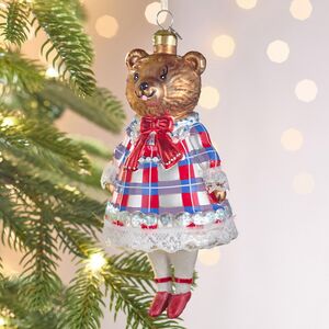 Елочная игрушка Миссис Медведица 16 см в подарочной коробке, стекло Winter Deco фото 7