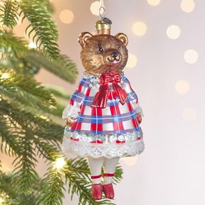 Елочная игрушка Миссис Медведица 16 см в подарочной коробке, стекло Winter Deco фото 4