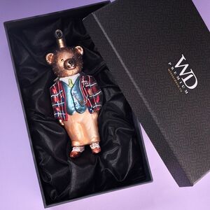 Елочная игрушка Медвежонок в костюме 16 см в подарочной коробке, стекло Winter Deco фото 3