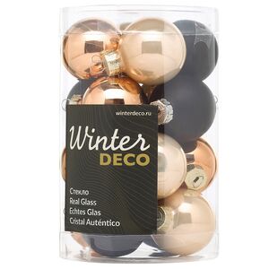 Елочные шары Gatsby Style 3.5 см, 16 шт, стекло Winter Deco фото 3