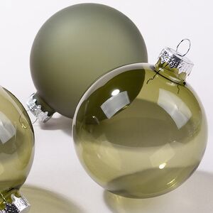 Елочные шары Bubble 8 см зеленый бархат mix, 4 шт, стекло Winter Deco фото 2