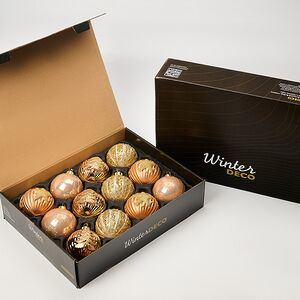 Елочные шары Caramello 8 см, 12 шт, стекло Winter Deco фото 3