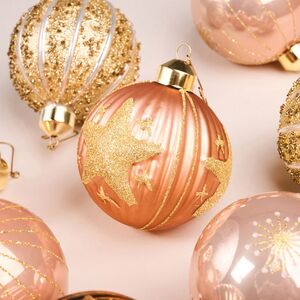 Елочные шары Caramello 8 см, 12 шт, стекло Winter Deco фото 2