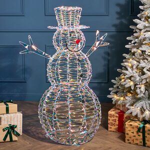 Светящийся Снеговик Феликс в цилиндре 122 см, 100 теплых белых LED ламп, IP44 Winter Deco фото 3