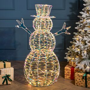 Светящийся Снеговик Феликс в цилиндре 122 см, 100 теплых белых LED ламп, IP44 Winter Deco фото 5