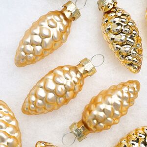 Елочные игрушки Шишки 6 см золотой микс, 12 шт, стекло Winter Deco фото 4