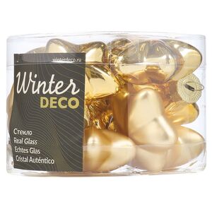 Набор стеклянных елочных игрушек Звезды 4.5 см золотой mix, 12 шт Winter Deco фото 3