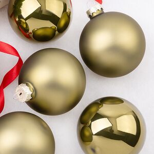 Набор стеклянных шаров 8 см оливковый бархат mix, 6 шт Winter Deco фото 2
