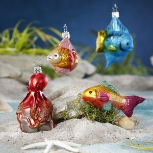 Стеклянная елочная игрушка Осьминог Поли 11 см Inge Glas (Инге Глас) фото 2