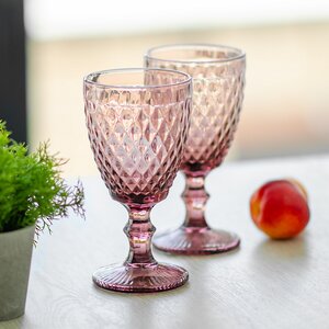 Бокал для вина Шатель 17 см розовый, стекло Boltze фото 1