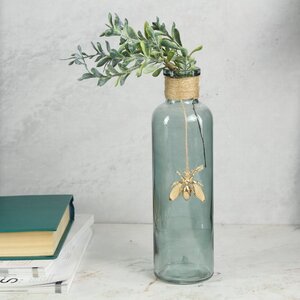 Стеклянная ваза Валенсоль 22 см зеленая Boltze фото 1