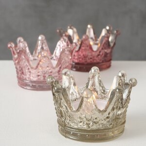 Набор стеклянных подсвечников Princess Crown 5 см, 3 шт Boltze фото 1