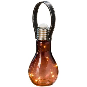 Декоративный светильник Лампа Лофт 22 см шоколадный, на батарейках, стекло, IP20 Boltze фото 1
