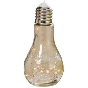 Декоративный подвесной светильник Лампа Флоранж 18 см прозрачный, на батарейках, стекло, IP20 Boltze фото 1