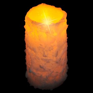 Светильник свеча восковая Снежная 10*8 см янтарное пламя на батарейках Edelman фото 2