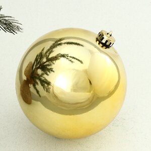 Пластиковый шар Sonder 15 см золотой глянцевый Winter Deco фото 1