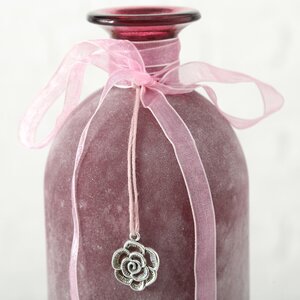 Стеклянная ваза - бутылка Олиана 21 см вишневая Boltze фото 5