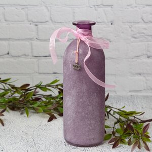 Стеклянная ваза - бутылка Олиана 21 см сливовая