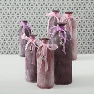 Стеклянная ваза - бутылка Олиана 21 см вишневая Boltze фото 4