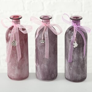 Стеклянная ваза - бутылка Олиана 21 см вишневая Boltze фото 3