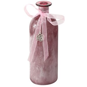 Стеклянная ваза - бутылка Олиана 21 см вишневая Boltze фото 2