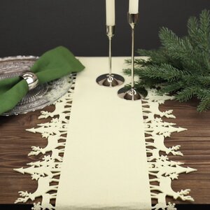 Новогодняя дорожка для стола Монтана 100*35 см белый молочный Boltze фото 1