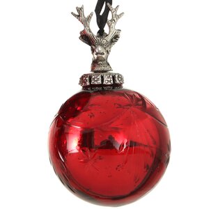 Винтажный елочный шар Ар Нуво - Олень 16*10 см красный, стекло Boltze фото 2