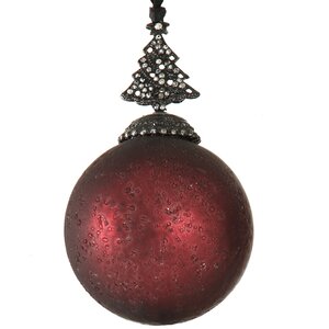 Винтажный елочный шар Ар Нуво - Елочка 12*8 см бордовый, стекло Boltze фото 1
