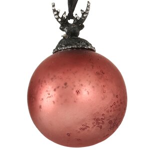Винтажный елочный шар Ар Нуво - Олень 12*8 см розовый, стекло Boltze фото 1