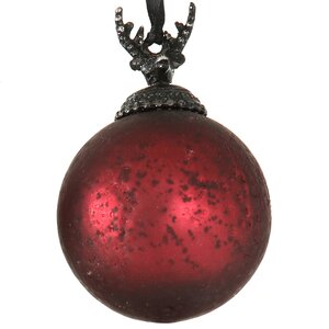 Винтажный елочный шар Ар Нуво - Олень 12*8 см бордовый, стекло Boltze фото 1