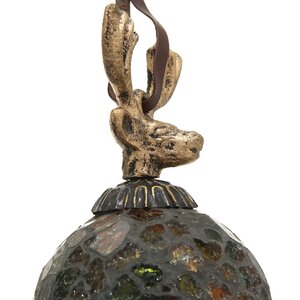 Винтажный елочный шар Лесная Мозаика 14*8 см, стекло Boltze фото 4