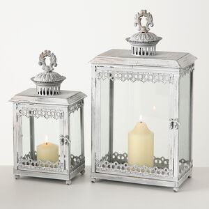 Набор подсвечников - фонарей Берр-ле-Альп 35 и 45 см, 2 шт, металл Boltze фото 2