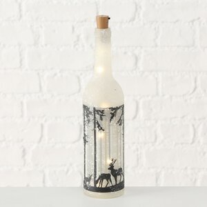Декоративный светильник - бутылка Снежный Лес 33 см белая, на батарейках Boltze фото 1