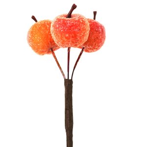 Искусственные Сахарные Яблоки для букетов 50 см оранжевые Hogewoning фото 1