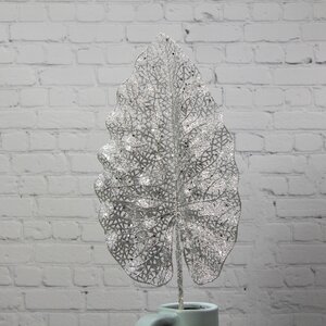 Декоративная ветка Сверкающий лист Филодендрона 78 см, серебряный Hogewoning фото 1