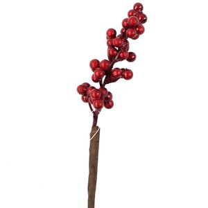 Декоративная ветка Ягоды Боярышника для букетов 50 см красный Hogewoning фото 1