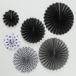 Набор бумажных украшений для интерьера Black Geometry, 6 шт