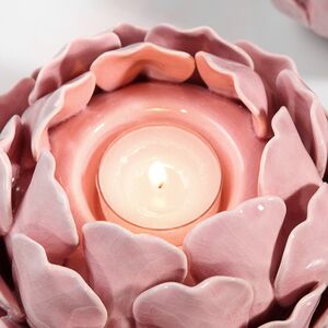 Керамический подсвечник Carciofo 9 см нежно-розовый Boltze фото 2