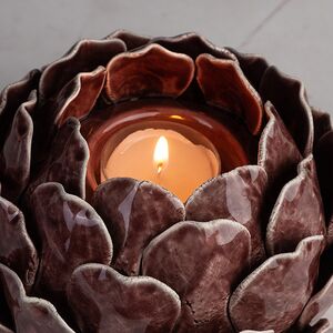 Керамический подсвечник Carciofo 9 см шоколадный марсала Boltze фото 2
