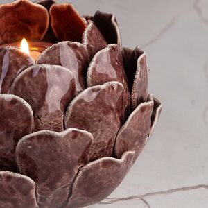 Керамический подсвечник Carciofo 9 см шоколадный марсала Boltze фото 4