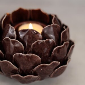 Керамический подсвечник Carciofo 9 см шоколадный марсала Boltze фото 6