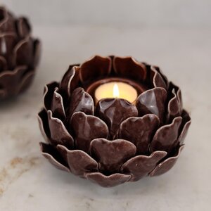Керамический подсвечник Carciofo 9 см шоколадный марсала Boltze фото 5