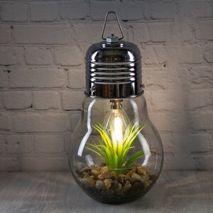 Декоративный подвесной светильник - флорариум Лампочка с Агавой 23 см, теплая белая LED подсветка, IP20 Boltze фото 1