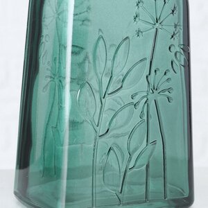 Стеклянная ваза для цветов Эмель Флер 19 см, малахитовая Boltze фото 4